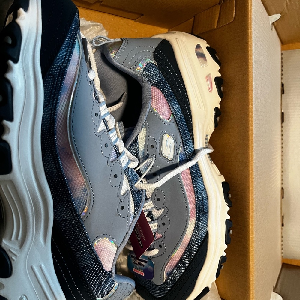 Skechers Gray and Pink Athletic Shoes